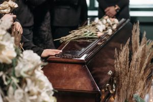 coffin at a funeral