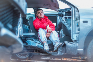 man in a car accident